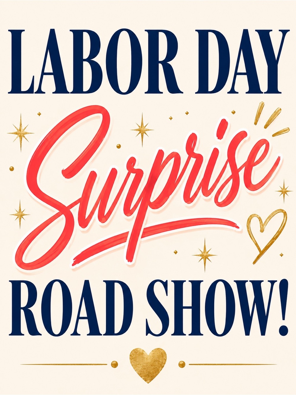 2000-2050 Surprise Road Show! Congrats!! 🎉